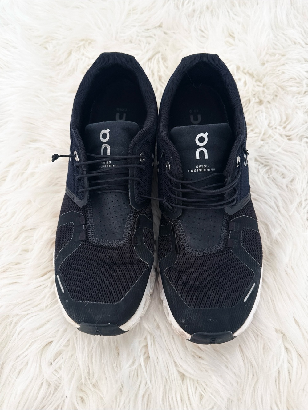 On Running Women's Black Sneakers with White Soles